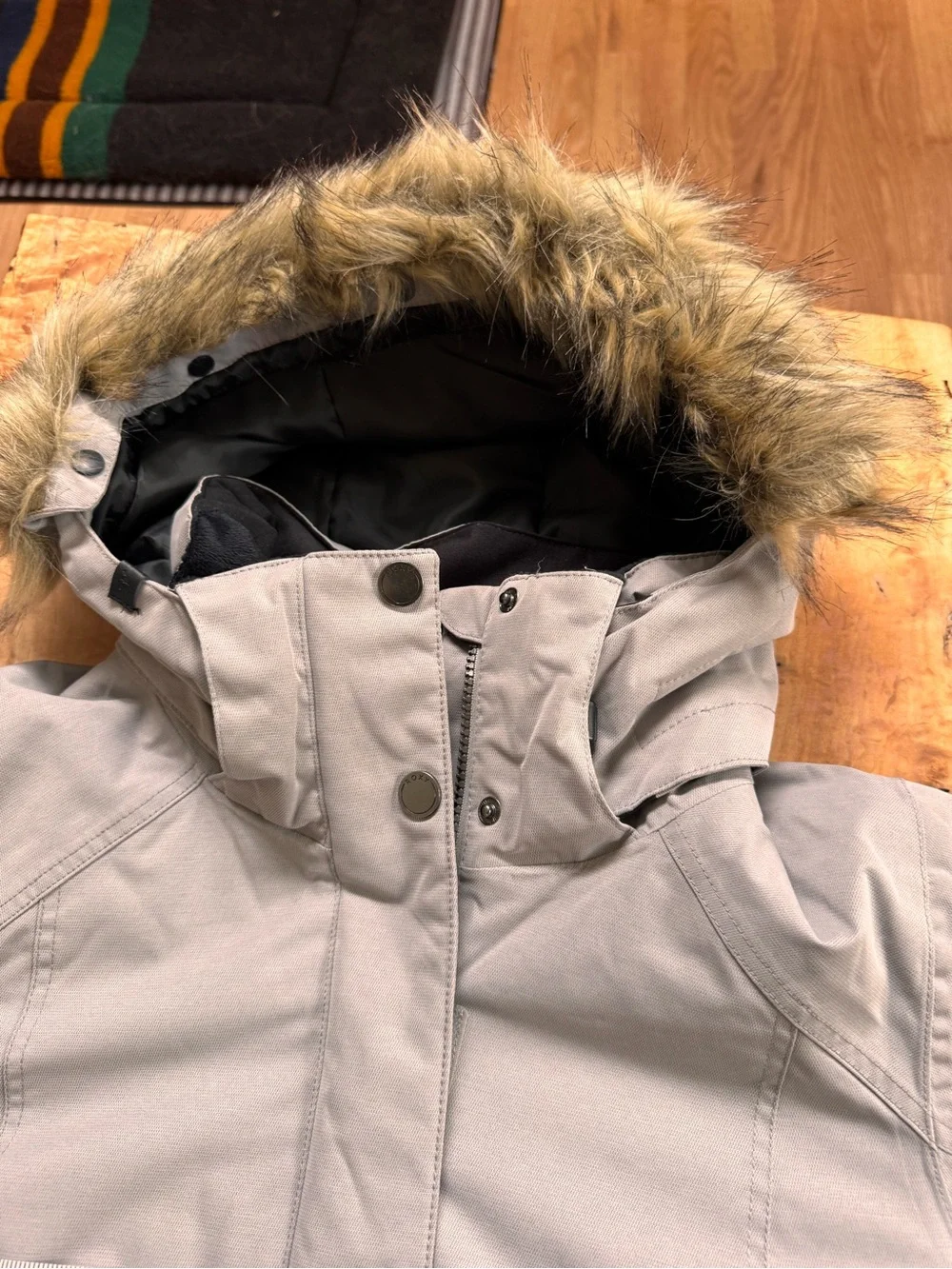 Roxy Women's Gray Hooded Winter Ski Snowboard Jacket S/M